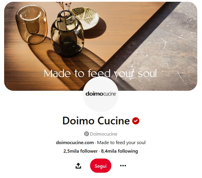 Ricevuta la spunta rossa di Pinterest